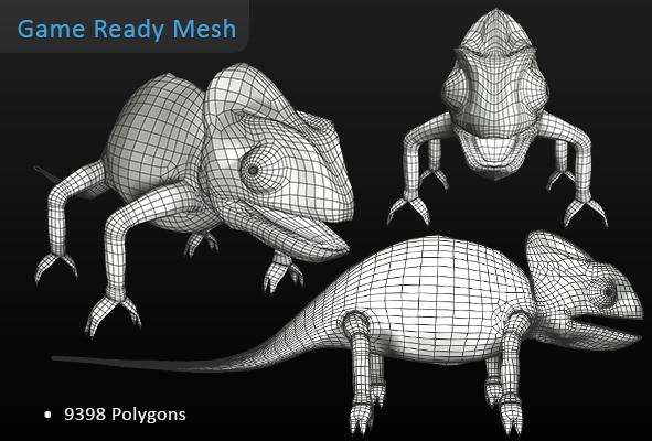 Game Detailed Poly Wireframe